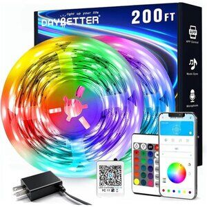 LED Strip Lights 200ft RGB Color Changing App Remote Music Sync Bedroom Party